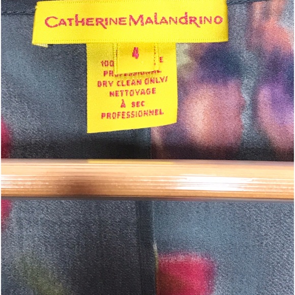 Catherine Malandrino 100% Silk Draped Cowl Neck - Picture 5 of 6